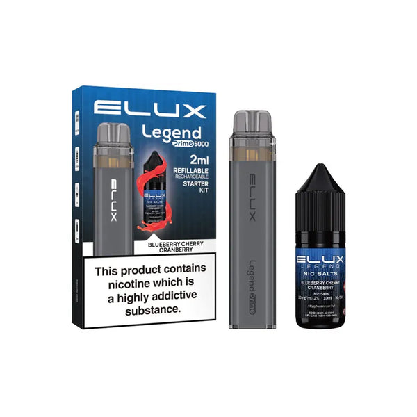 Elux Legend Prime 5000 Disposable Vape Kit Blueberry Cherry Cranberry Disposable Vape United Kingdom