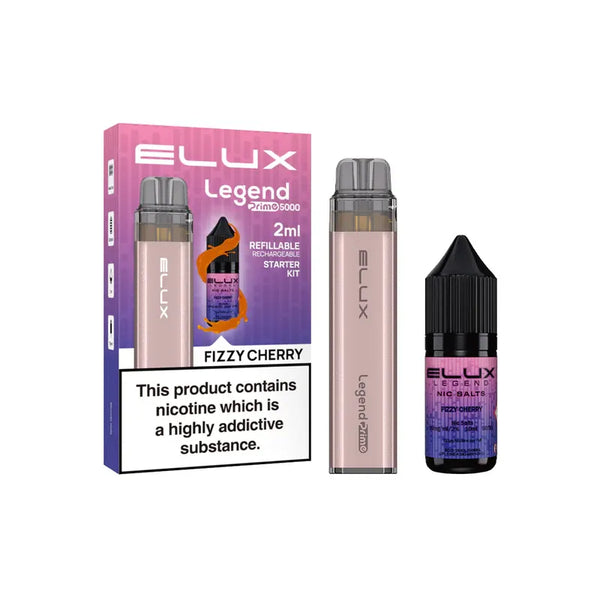 Elux Legend Prime 5000 Disposable Vape Kit Fizzy Cherry Disposable Vape United Kingdom