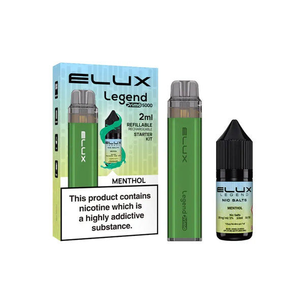 Elux Legend Prime 5000 Disposable Vape Kit Menthol Disposable Vape United Kingdom
