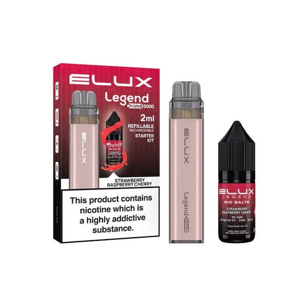 Elux Legend Prime 5000 Disposable Vape Kit Strawberry Raspberry Cherry Disposable Vape United Kingdom