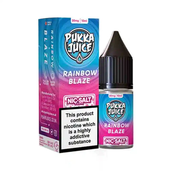 Pukka Juice Nic Salt E-Liquids Box of 10 Rainbow Blaze / 10mg Vape Liquids United Kingdom