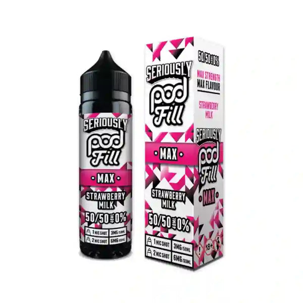 Seriously Pod Fill Max 40ml Shortfill E-Liquids Strawberry Milk Vape Liquids United Kingdom